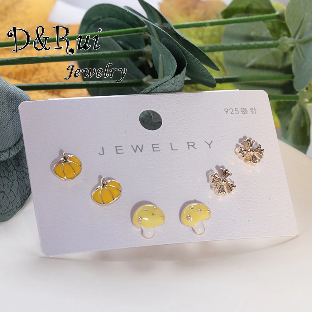 

New Earrings for Women Luxury Alloy Drip Oil Fun Cute pumpkin Zodiac Stud Earrings Jewelry Earring Mother's Day Gift Wholesale