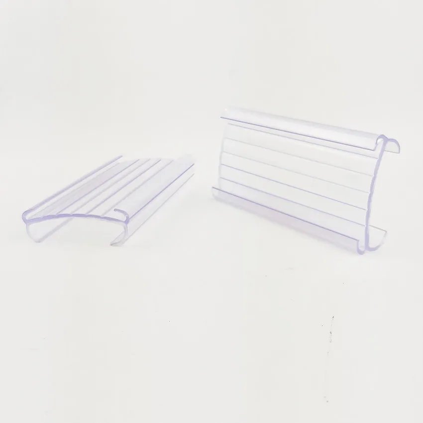 Plastic Shelf Lable Card Price Tag Display Holder Movable Hard PVC Supermarket Storage Rack 100pcs