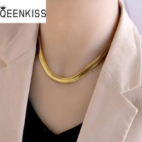 qeenkiss nc8161 fine jewelry wholesale fashion woman man partybirthday wedding gift snake chain titanium stainlesssteel necklace