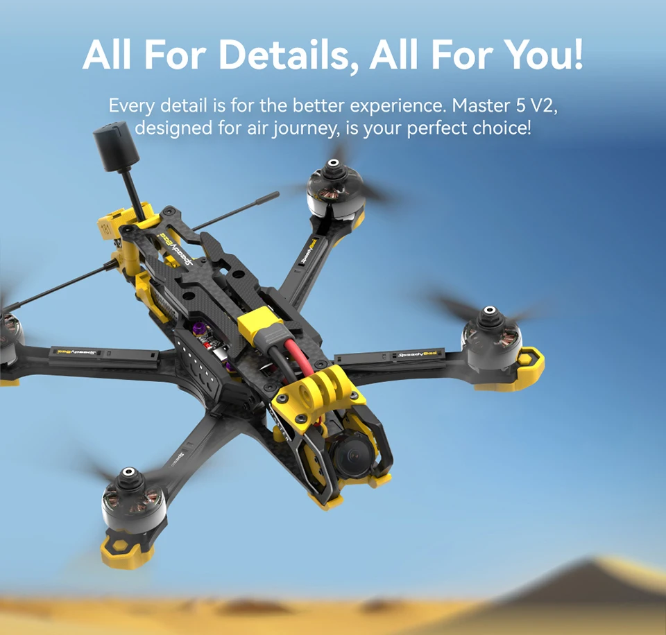 

Квадрокоптер SpeedyBee Master5 V2 HD/Analog O3 Air Unit FPV 5 дюймов FPV Kit Freestyle Racing Drone RC