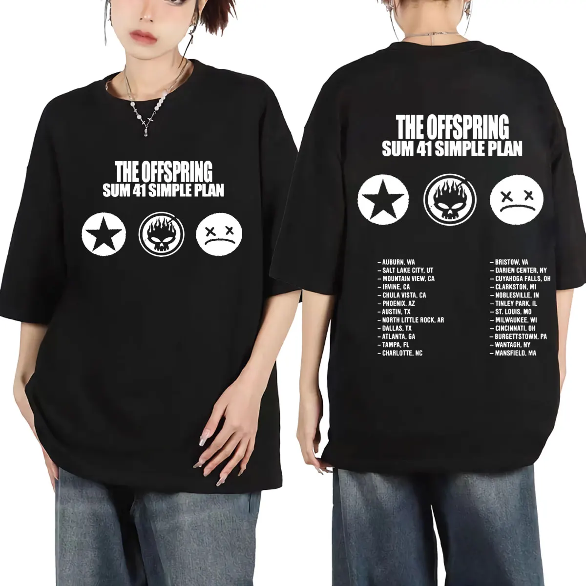 Футболка унисекс в стиле панк/Рок/хип-хоп с принтом