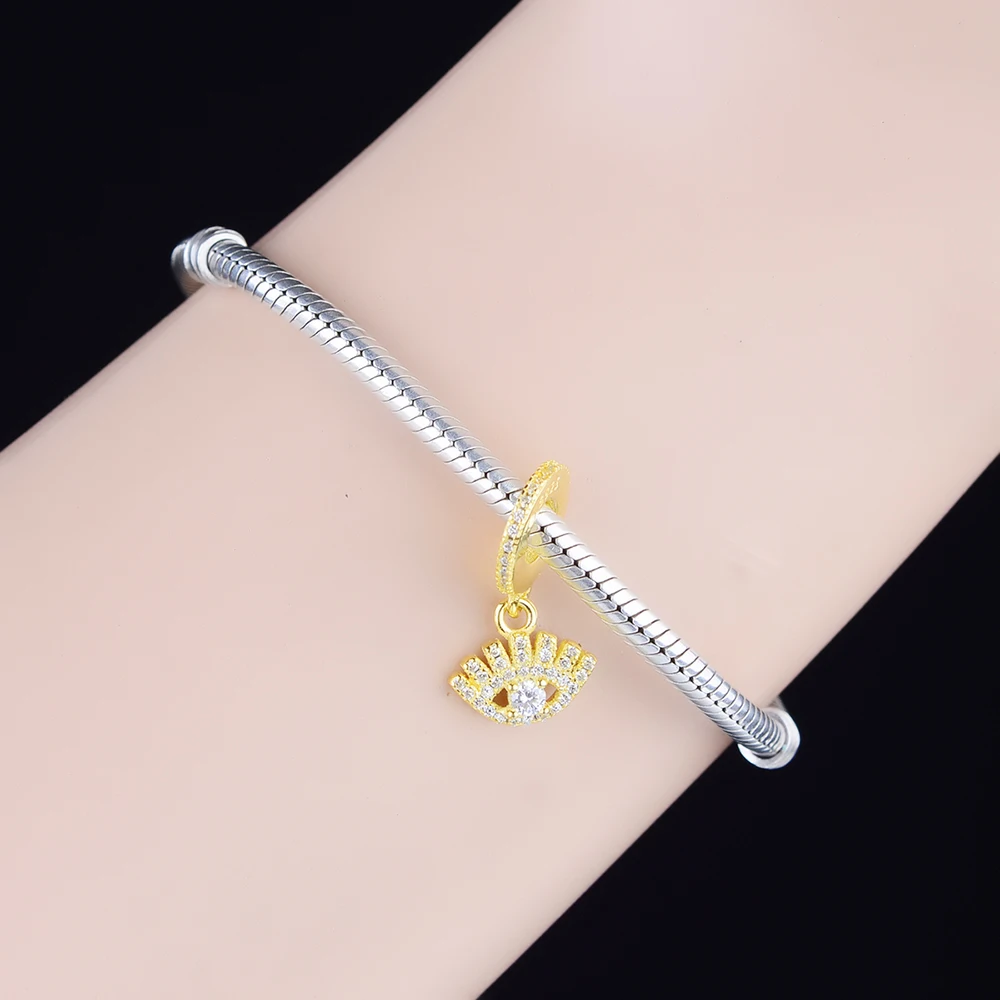 Ювелирные изделия FC Jewelry Fit Original Pan Charms Bracelet 925 Sterling Silver Turkey Evil Eye Zircon Bead For Making Women Berloque 2022 on.