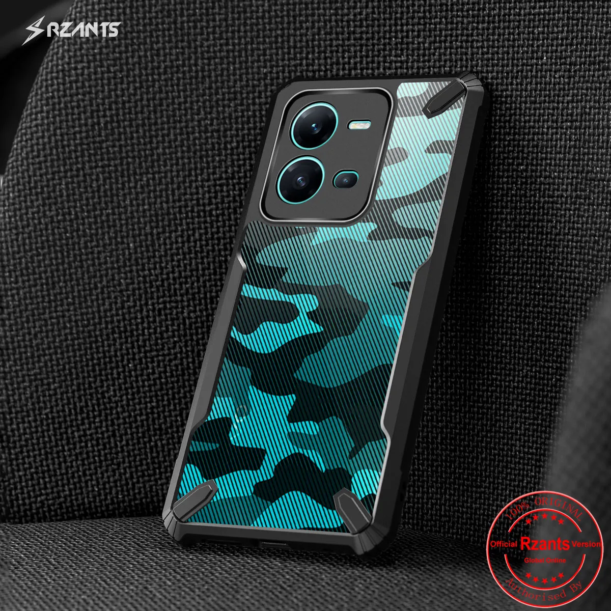 

Rzants For VIVO V25 5G V25E 4G Half Clear Case [Camouflage Military Bull] Thin Strong Protection Phone Casing