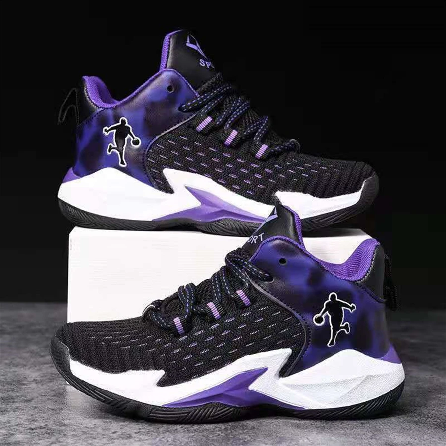 New Kids Basketball Shoes Students Running Shoes Brand Jordans Mesh Breathable Sports Shoes Boys High Top Basketball Sneakers