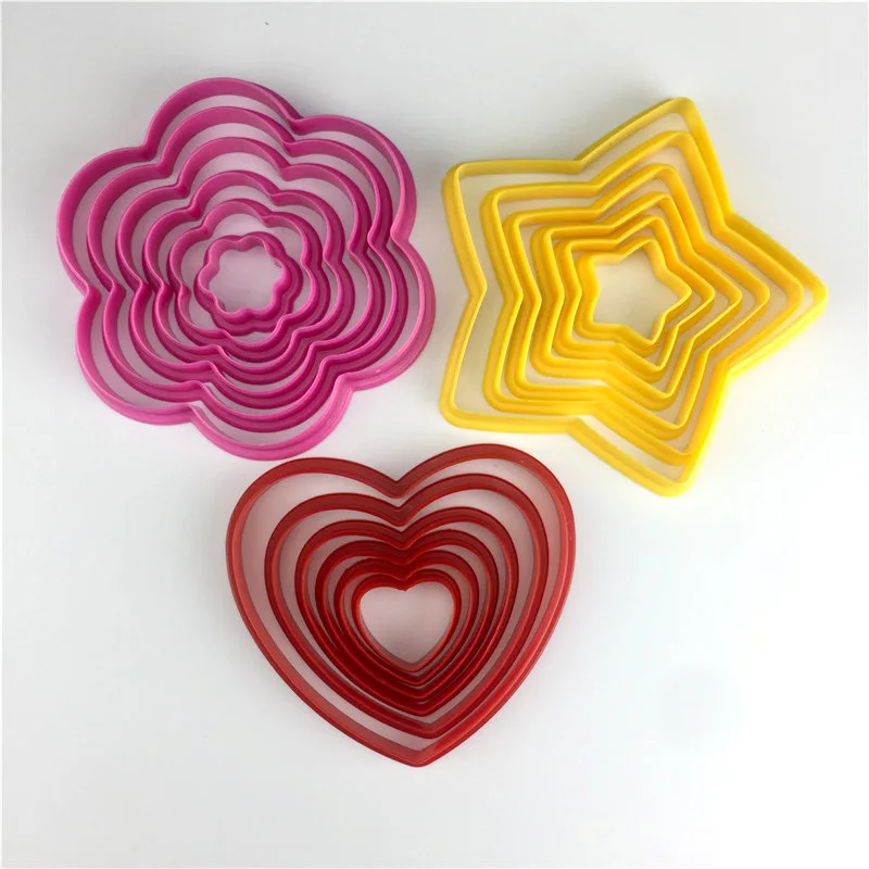 

Five-pointed Star Love Shape Fondant Embosser Flower Cookie Cutters Biscuit Molds Icing Embossing Decorating Cutter Cake Tools