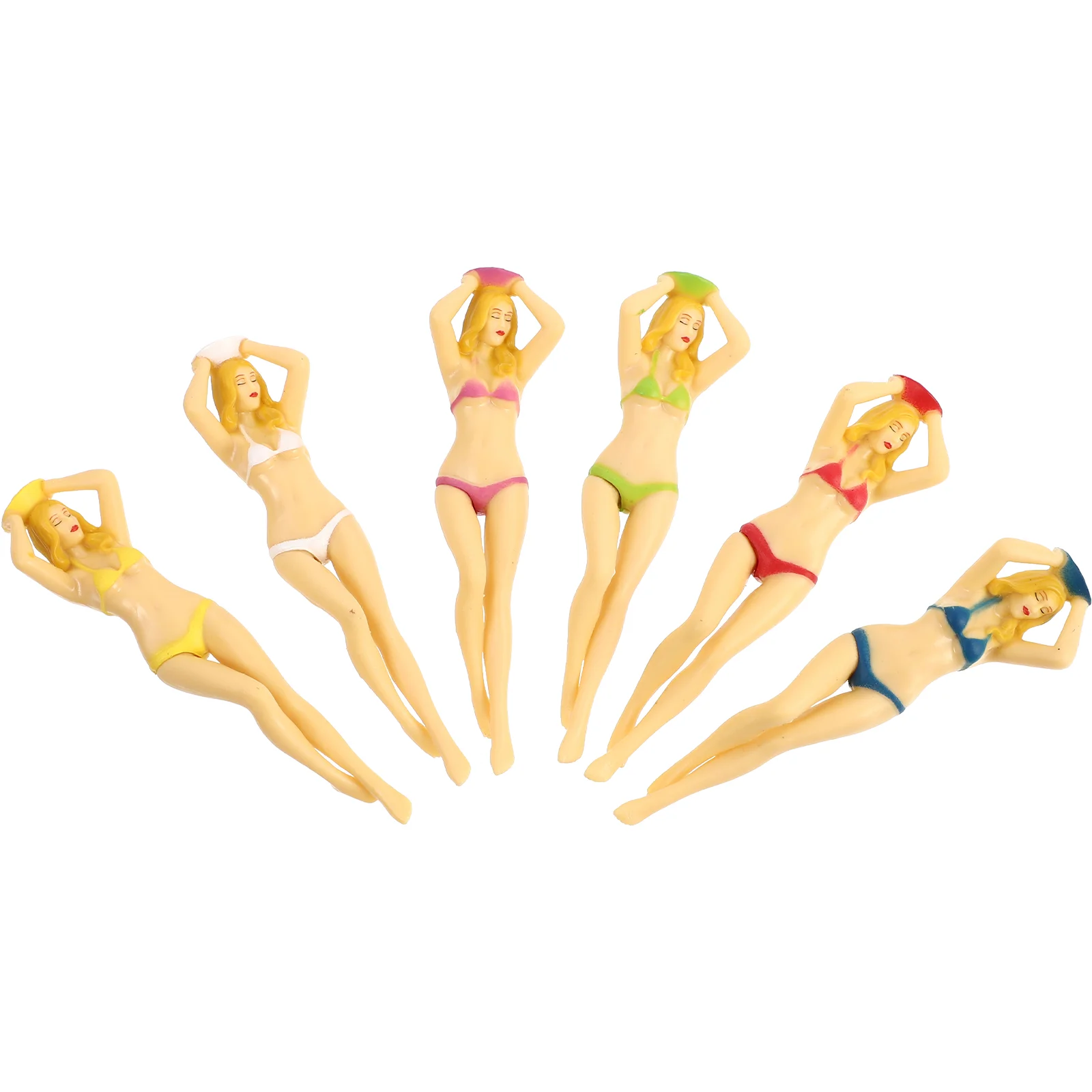 

1 Set 6Pcs Sexy Bikini Woman Golfs Tees Plastic Golfs Training Tees (Assorted Color)