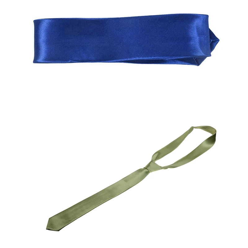 

ASDS-Unisex Casual Necktie Skinny Slim Narrow Neck Tie -Light Green & Tie Unisex Casual Slim Necktie Narrow - Royal Blue