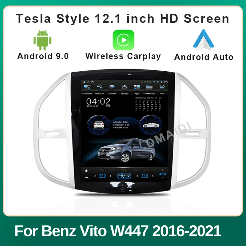 

Android 9 12.1inch Tesla Style Vertical Screen For Mercedes Benz Vito W447 Car Radio Automotivo Multimedia Video Player