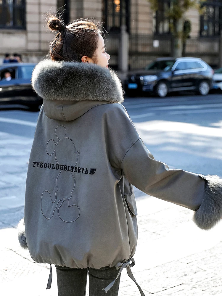 Fleece thickened short pie overcoming women's 2022 new winter explosive cotton coat small cotton jacket cotton jacket coat