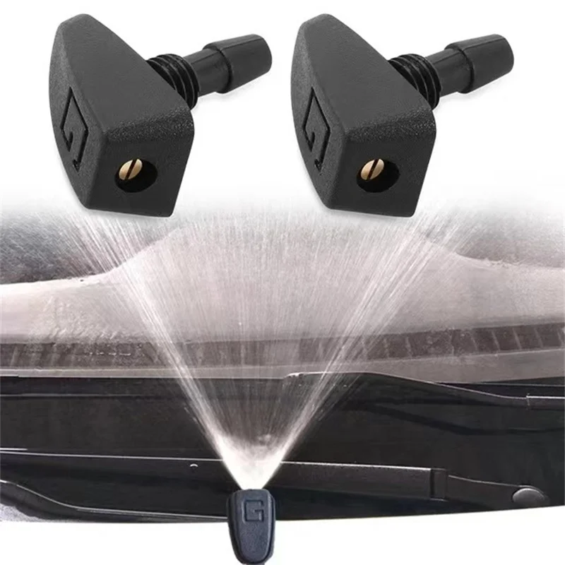 2 Pcs/Set Car Universal Front Windshield Wiper Nozzle Jet Sprayer Kits Sprinkler Water Fan Spout Cover Washer Outlet Adjustment