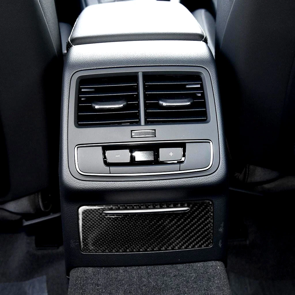 

Auto Interior Carbon Fiber Car Rear Cigarette Lighter Panel Sticker Decorative Trim For Audi A4 B9 RS4 S4 2017 2018 2019 2020