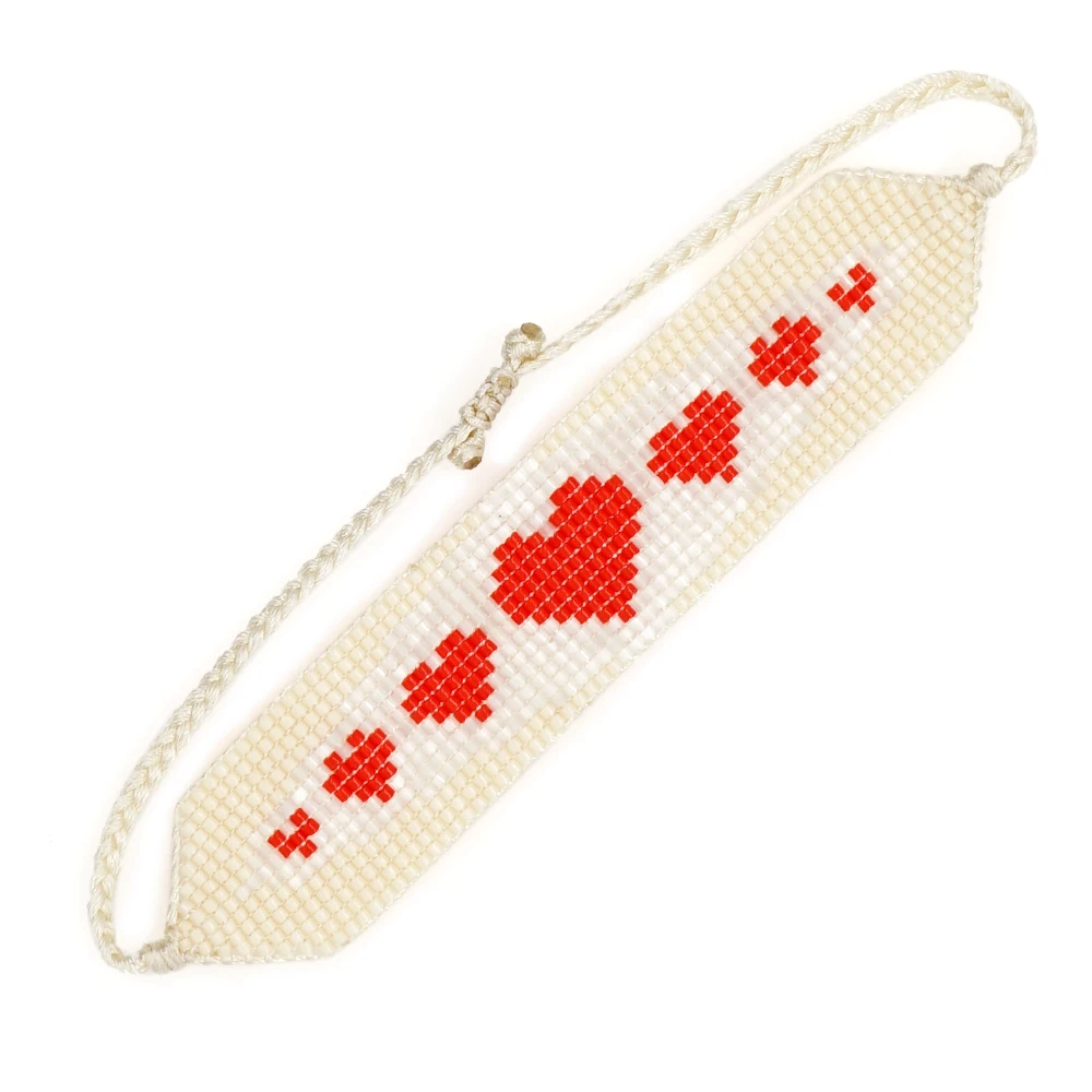 

YASTYT Miyuki Braceket for Women Valentine Gift Jewelry Handmade Beads Red Heart Bracelets Jewellery for Girl Friends Pulseras