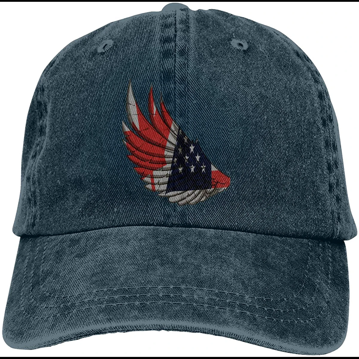 

Wings of The Canada Flag Sports Denim Cap Adjustable Unisex Plain Baseball Cowboy Snapback Hat