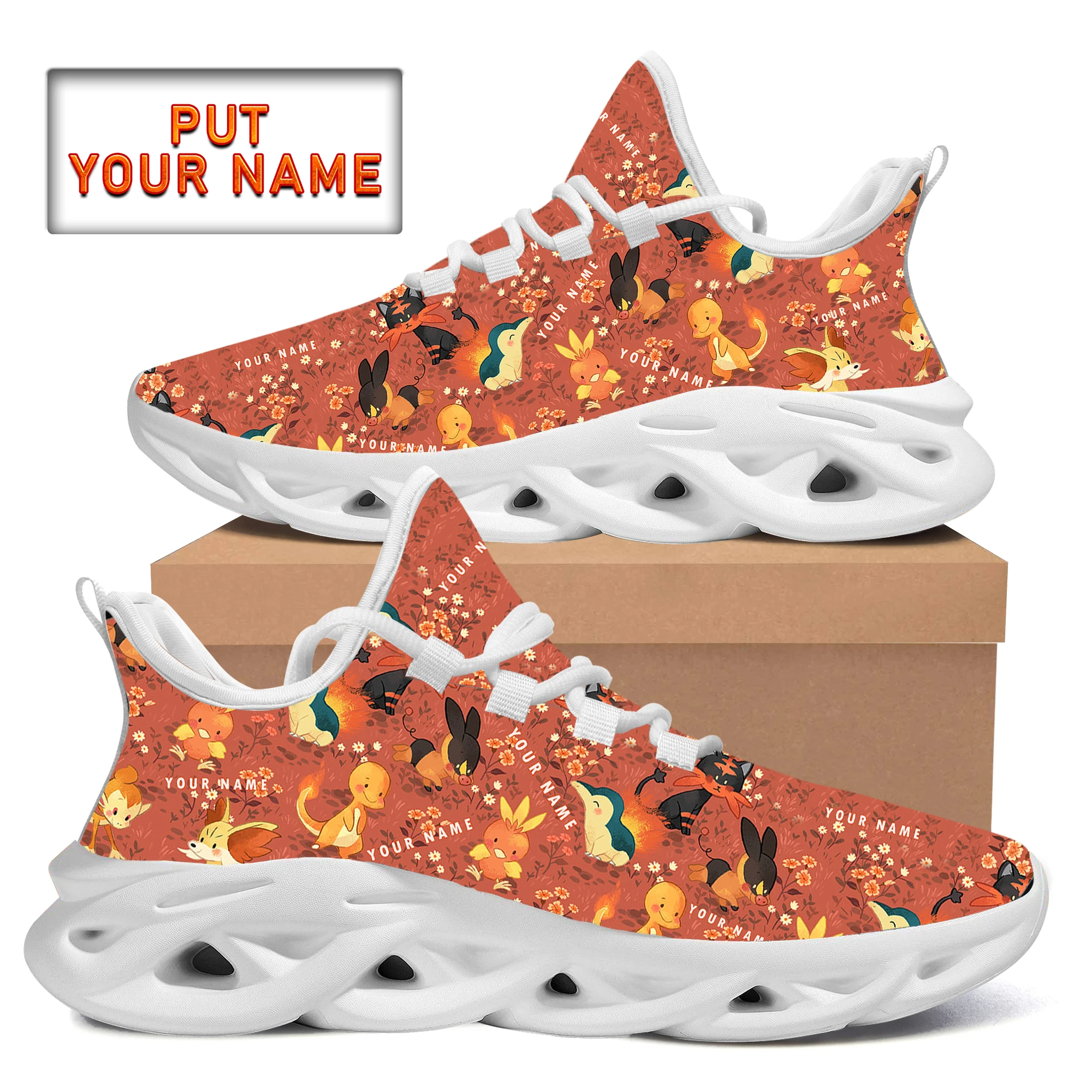 

2022 New POKE Logo Men's Sneakers Running Shoes Mesh Breathable Sneakers Big Size Male Walking Shoes