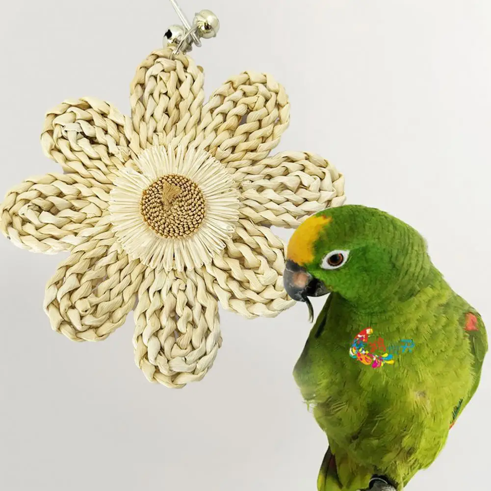 

Grass Durable Parrot Cage Bird Bite Toy Easy Hanging Bird Toy Fine Workmanship Cage Accessories