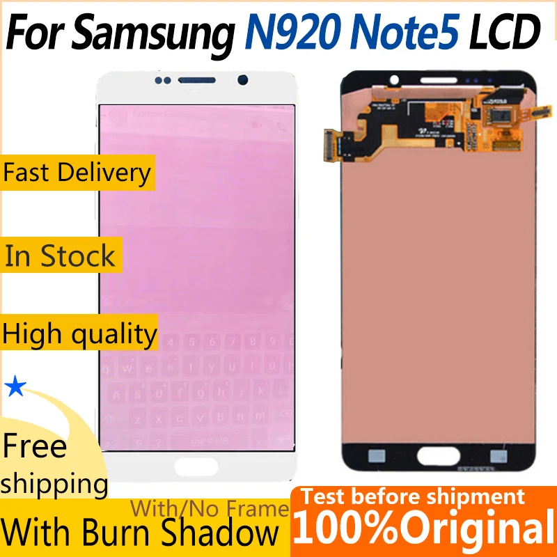 5.7''Original Frontal For Samsung Galaxy Note 5 LCD N920 N920F N920A N920C Display Touch Screen Digitizer Note5 Flaw Panel |