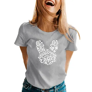 Womens Spring Summer Easter Printed Short Sleeve O Neck T Shirt Top Stylish Womens Tops Womens Winter Tops Blouses
