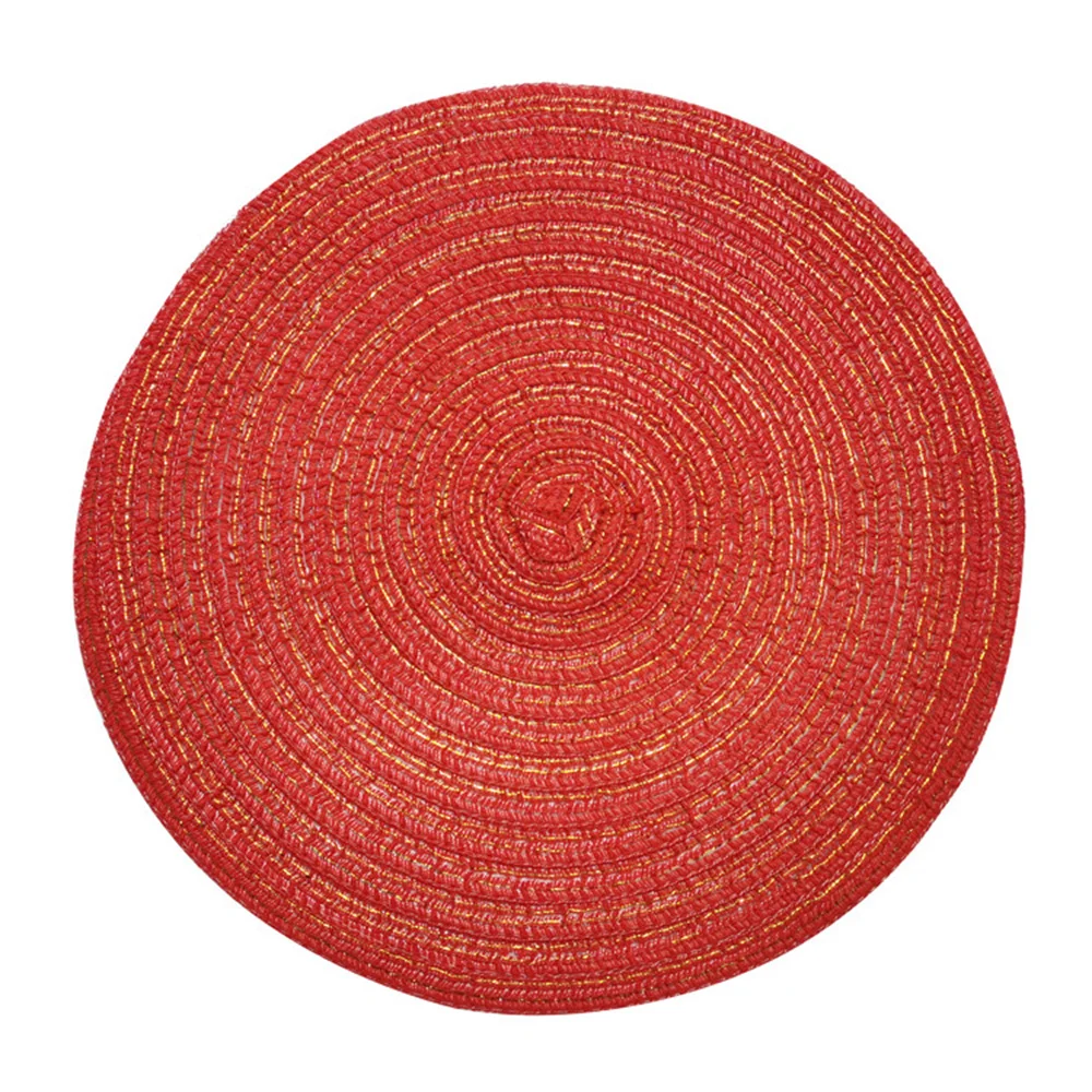 

Washable Round Woven Heat Insulation Mat Anti-skid Tableware Pad Heat-resistant Placemats Stain Resistant Northern Europe