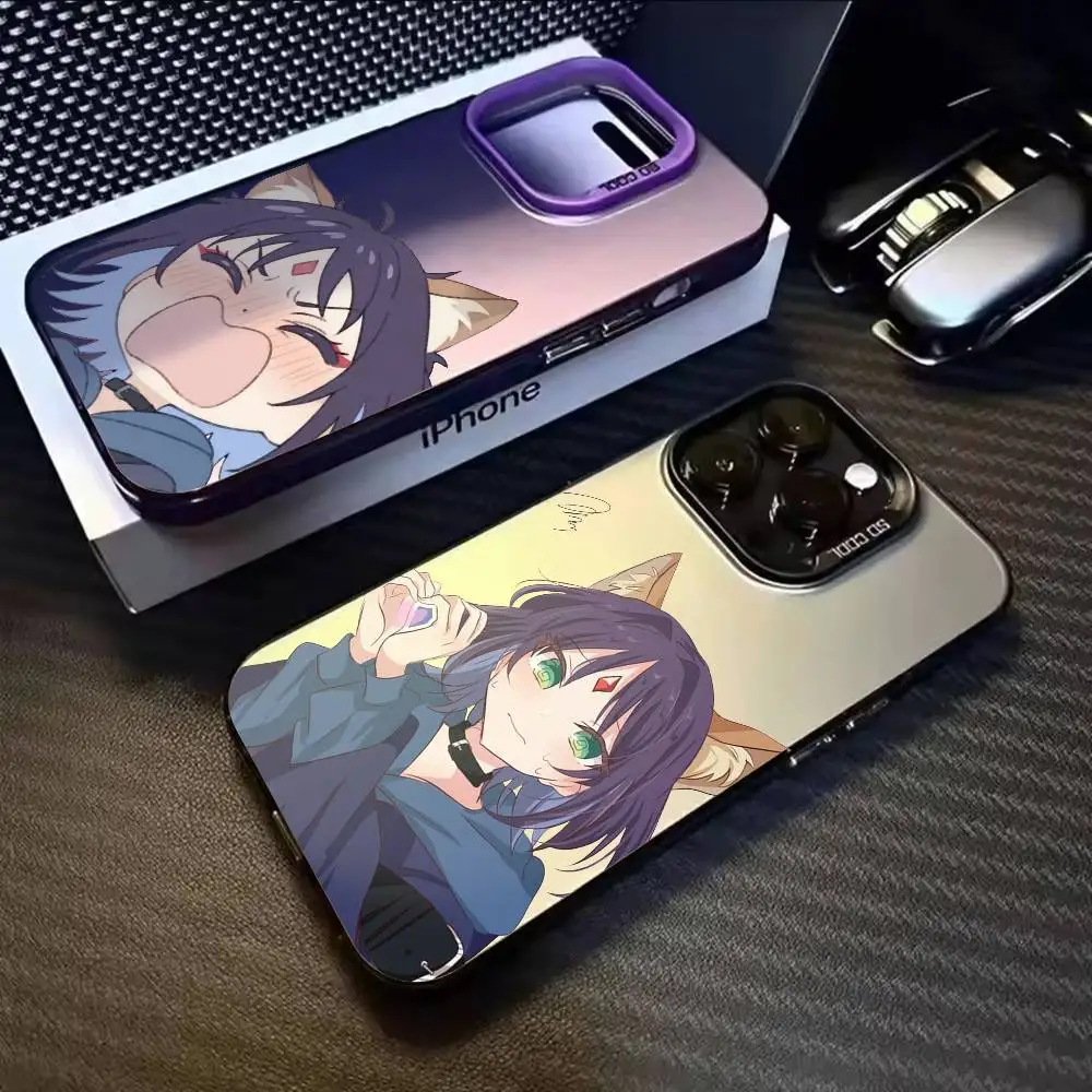 Фото Злой Нейро Нейро сама! Чехол для телефона с ИИ-втубером для iPhone 17, 16, 15, 14, 13, 12, 11, Mini, Pro, E, MAX, матовый, цвета конфет. №1