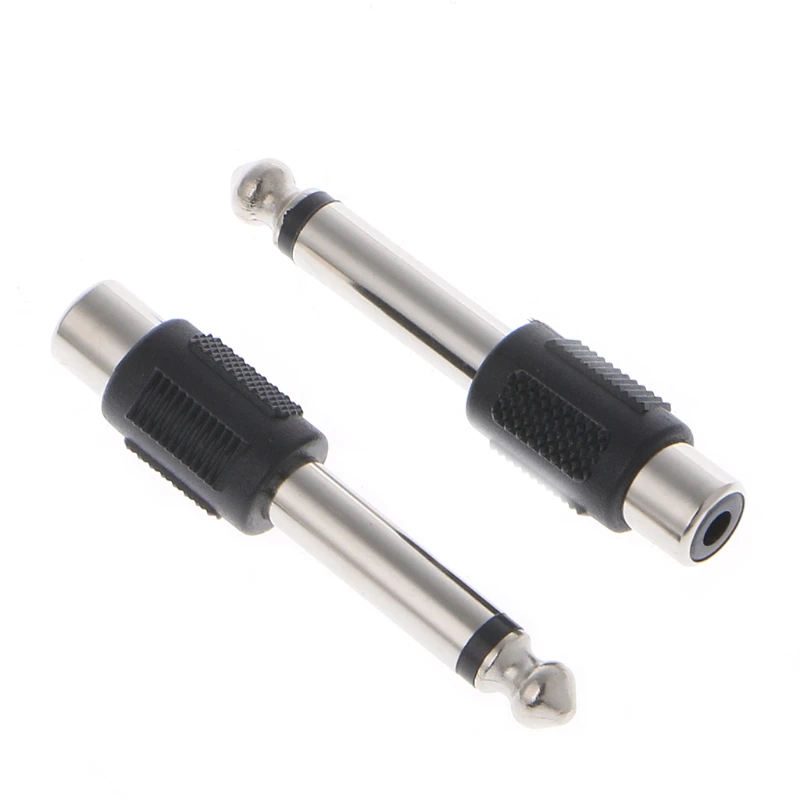 

10 Pcs RCA Female Jack To 6.35mm 1/4" Male Mono Plug o Adapter Connector