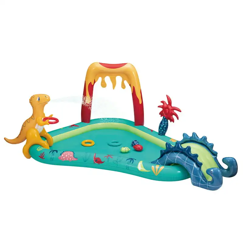 

Inflatable Play Center Kids Splash Pool with Sprinkler Toys & Slide Age 2 & up Unisex Floaties for children Ring pool float