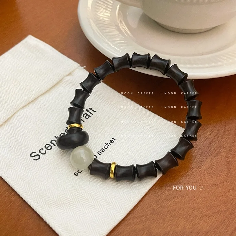 

New Chinese handmade vintage Mori beaded wooden bead bracelet elastic rope