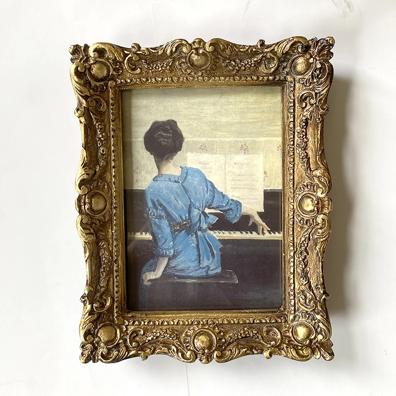 

Gold Ornate Textured Hand-Crafted Resin Picture Frame 5 By 7 With Easel For Tabletop & Wall Display Decor Home Photo Gallery