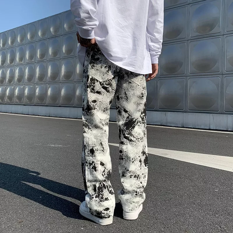 

Fashion Mopping Trousers Jeans Korean Style High Street Loose Hip Hop Wide-leg Jean Pants Plus Size 5XL-S