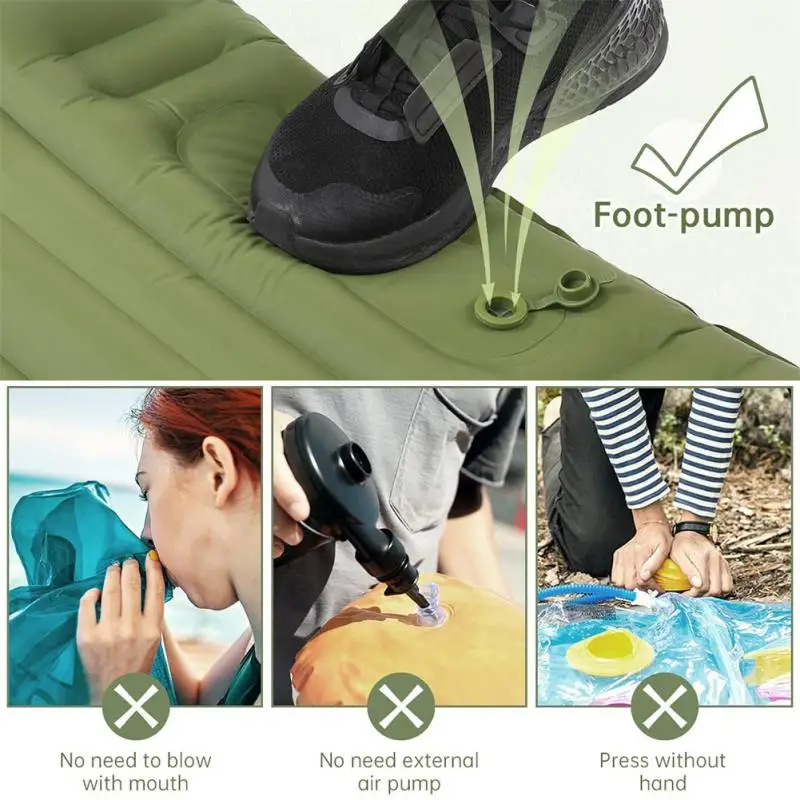 

Outdoor Inflatable Cushion 40d Nylon Camping Beach Inflatable Bed Portable Office Lunch Mat Inflatable Mattress Widening