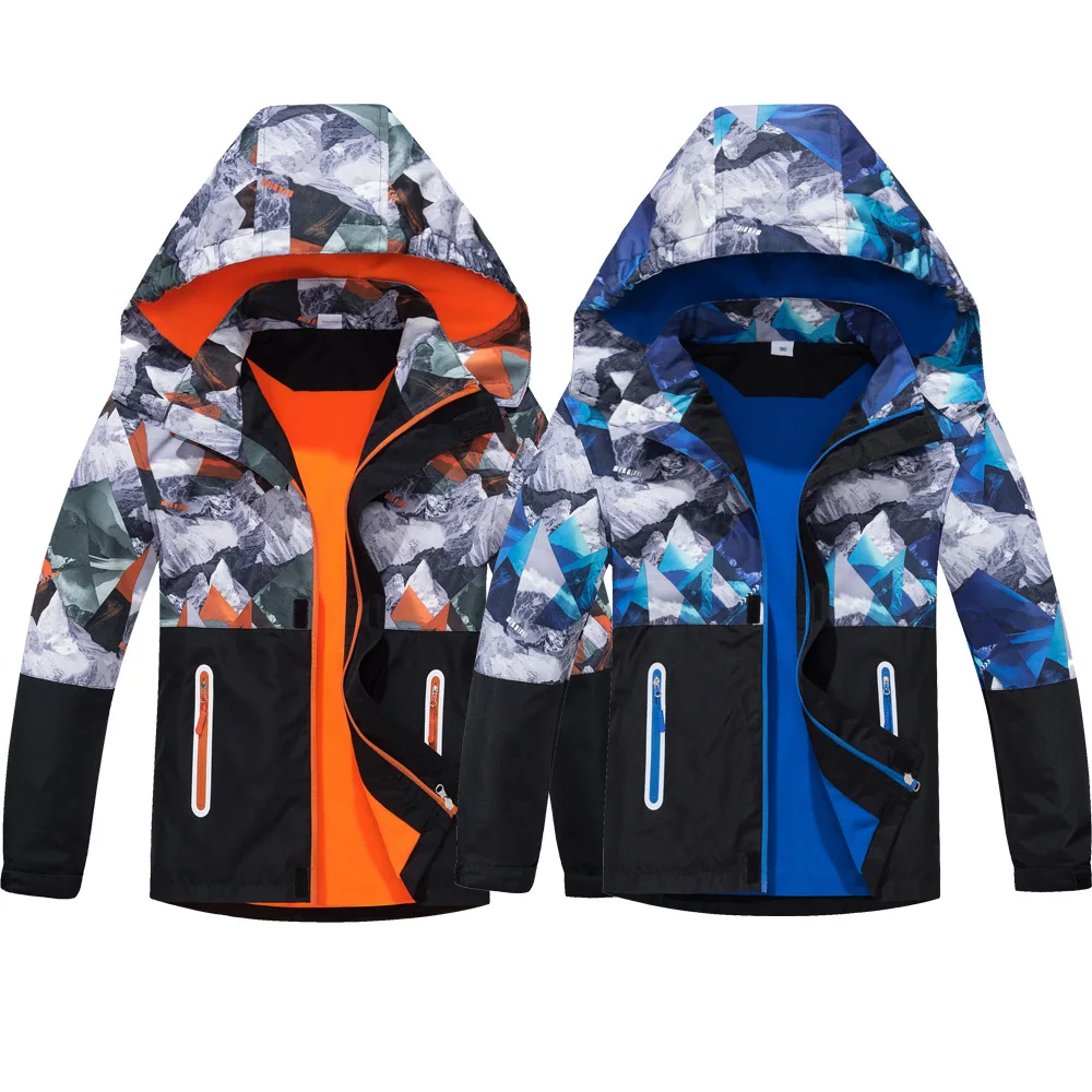 

Водонепроницаемая теплая дышащая детская куртка для мальчиков Светоотражающая сигнальная ветровка пальто подходящая к цвету камуфляжная одежда