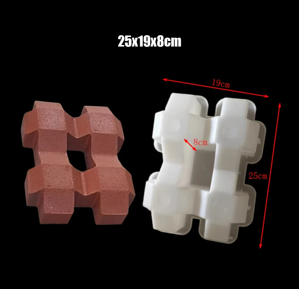 Формованный пластиковый кирпич для цемента, спецификация 25X19X8, утолщенный, для посадки травы, для поверхностей парковок, формованный кирпич (art.: 3920dbd5cd815) - 3920dbd5cd815