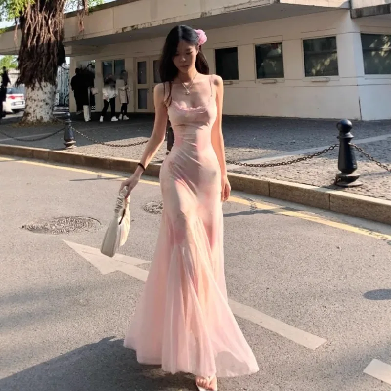 花柄ワンピース レディース 夏 超フェアリー ガーゼスカート セクシー ヒップハグ ウエストスリム フィッシュテール