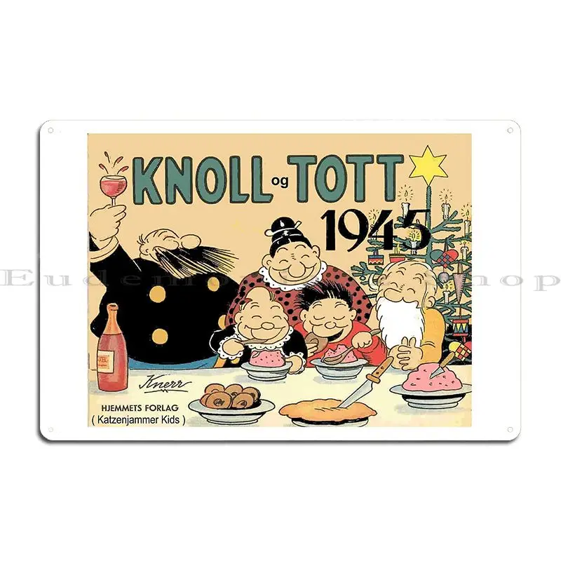 Фото Katzenjammer Kids Винтаж Knoll Og Tott Норвежский мультяшный фильм Металлический знак с принтом Паб Домашний кинотеатр Гараж Оловянная вывеска Плакат №2