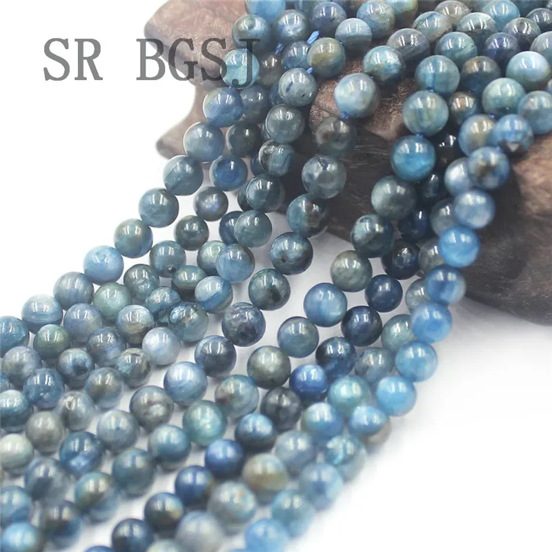 Free Shipping 6mm Blue Kyanite Gems Genuine Natural Round Beads Stone Spacer DIY Strand 15&quot | Украшения и аксессуары
