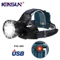 p70xpe red light bright headlamp long range headlight usb rechargeable battery outdoor high power night fishing searchlight