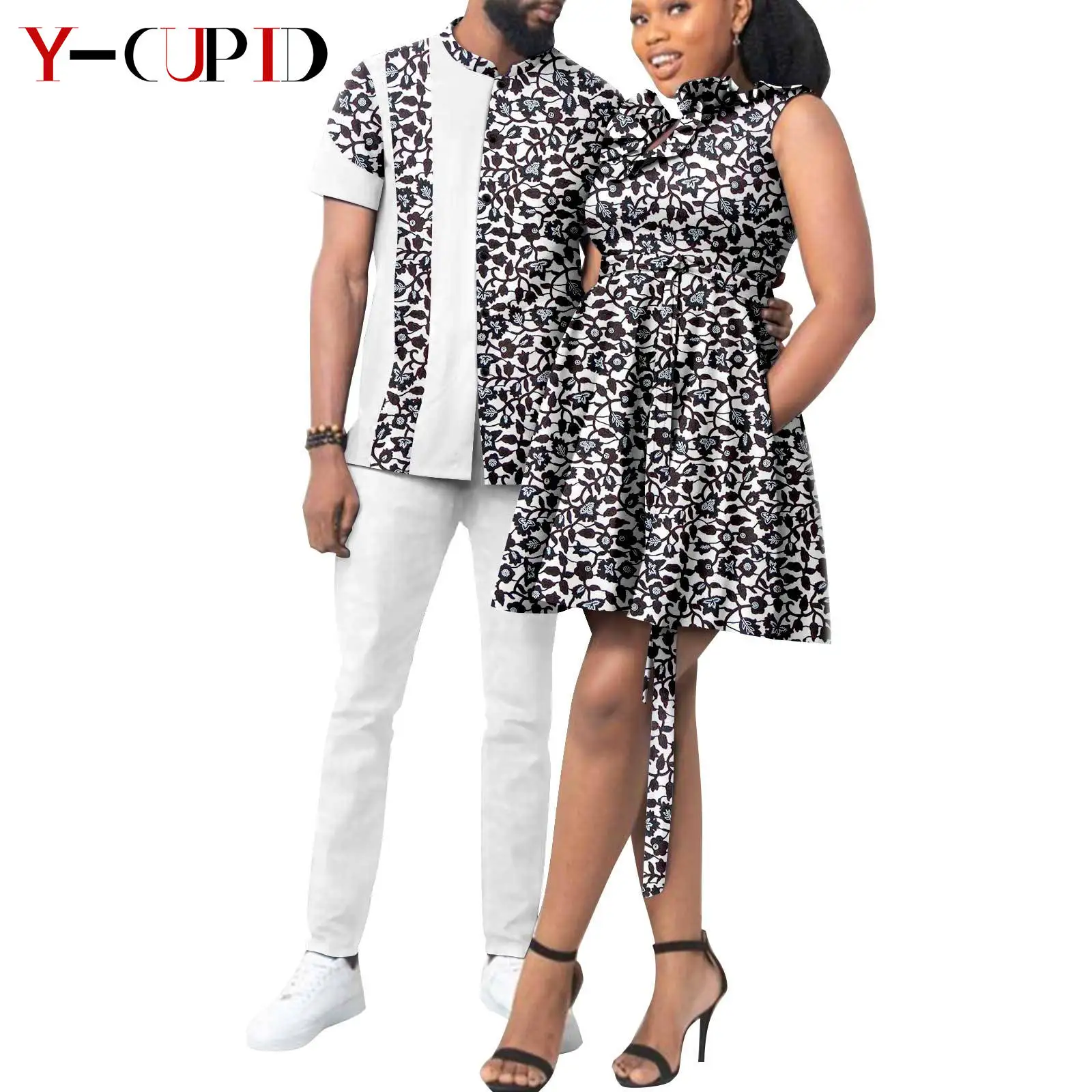 Африканские платья с принтом для женщин парные одинаковые мужские наряды Дашики