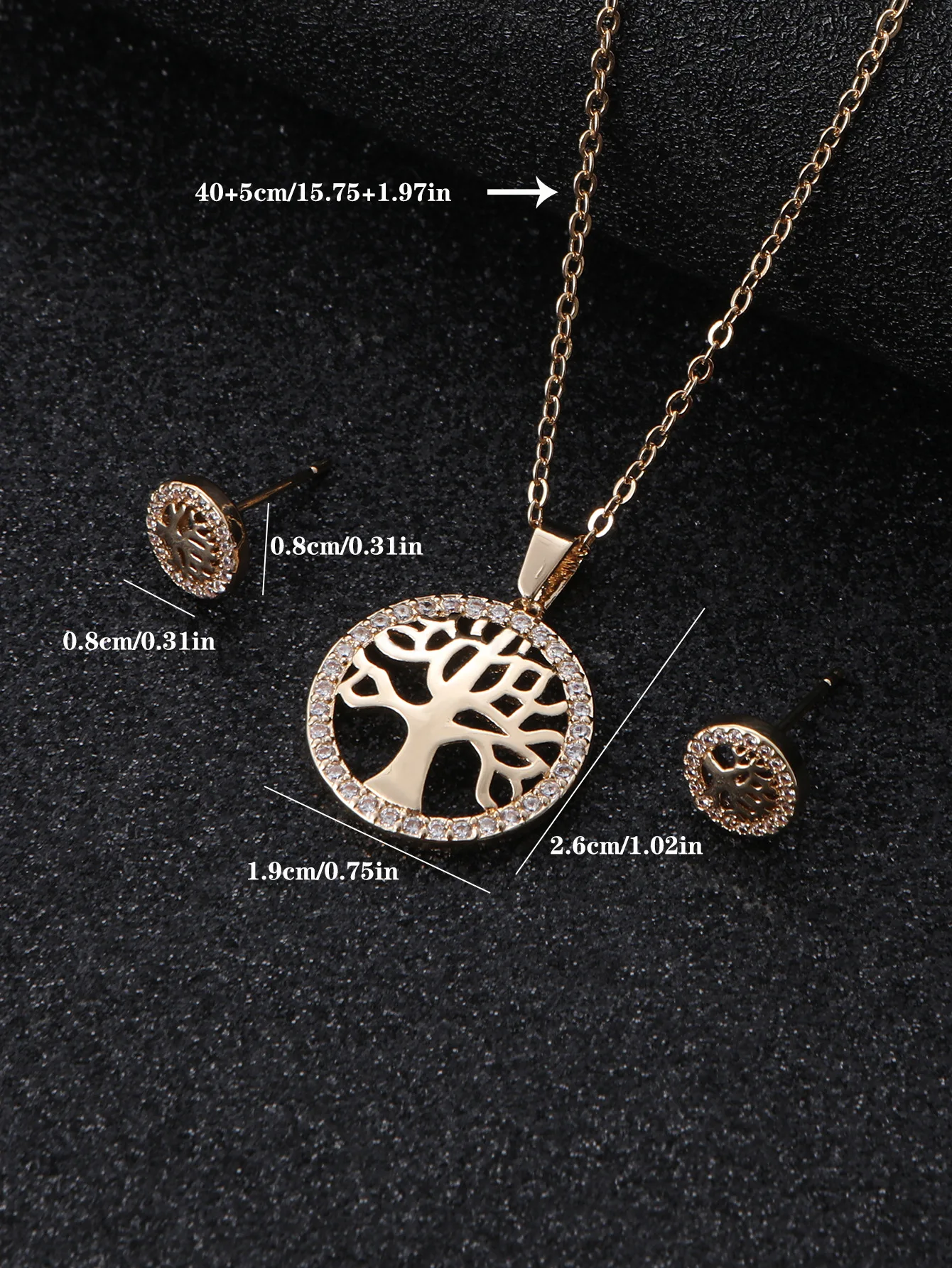 Тренды 2024 года колье с подвеской из нержавеющей стали золотым покрытием + серьги