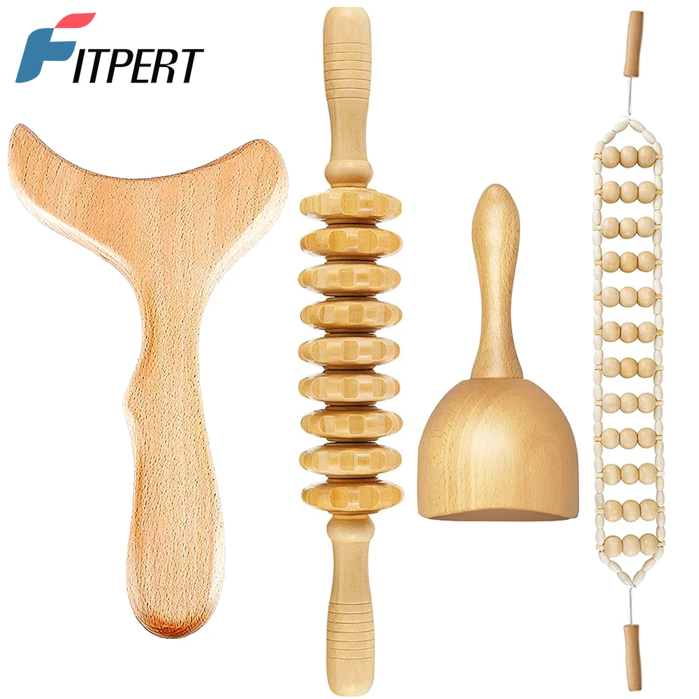 

1 Set Wood Therapy Massage Tools for Body Shaping, Lymphatic Drainage Massager, Maderoterapia Kit, Home Wooden Massage Roller