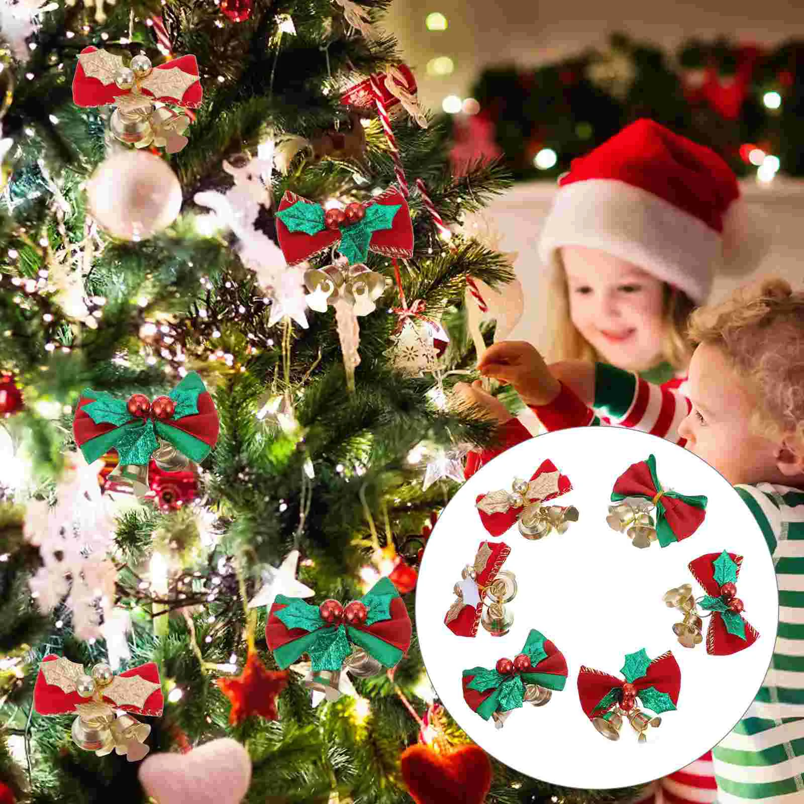 

6pcs Bowknots Pendant Premium Prime Sturdy Decoration Pendant for Christmas Tree Party