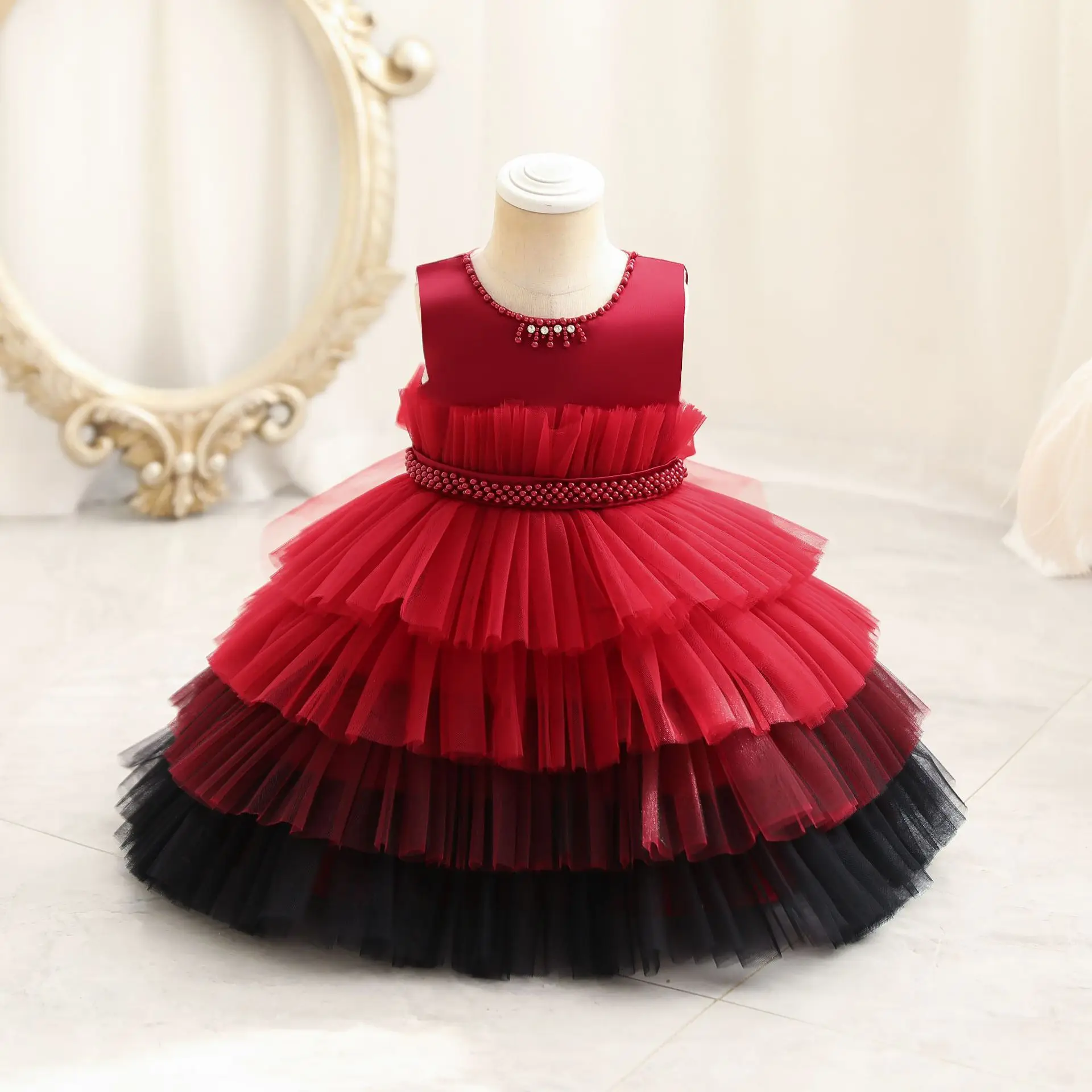 

BunnyLuLuToddler Layered Multilayer Cake Dress Girl Birthday Prom Party Princess Tulle Tiered Wedding Formal Bridesmaid Dresses