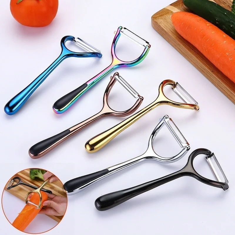 1Pc Stainless Steel Melon Planer Zinc Alloy Peeling Knife Home Kitchen Gadget Peeler Creative Gold Plated Melon Kitchen Tools
