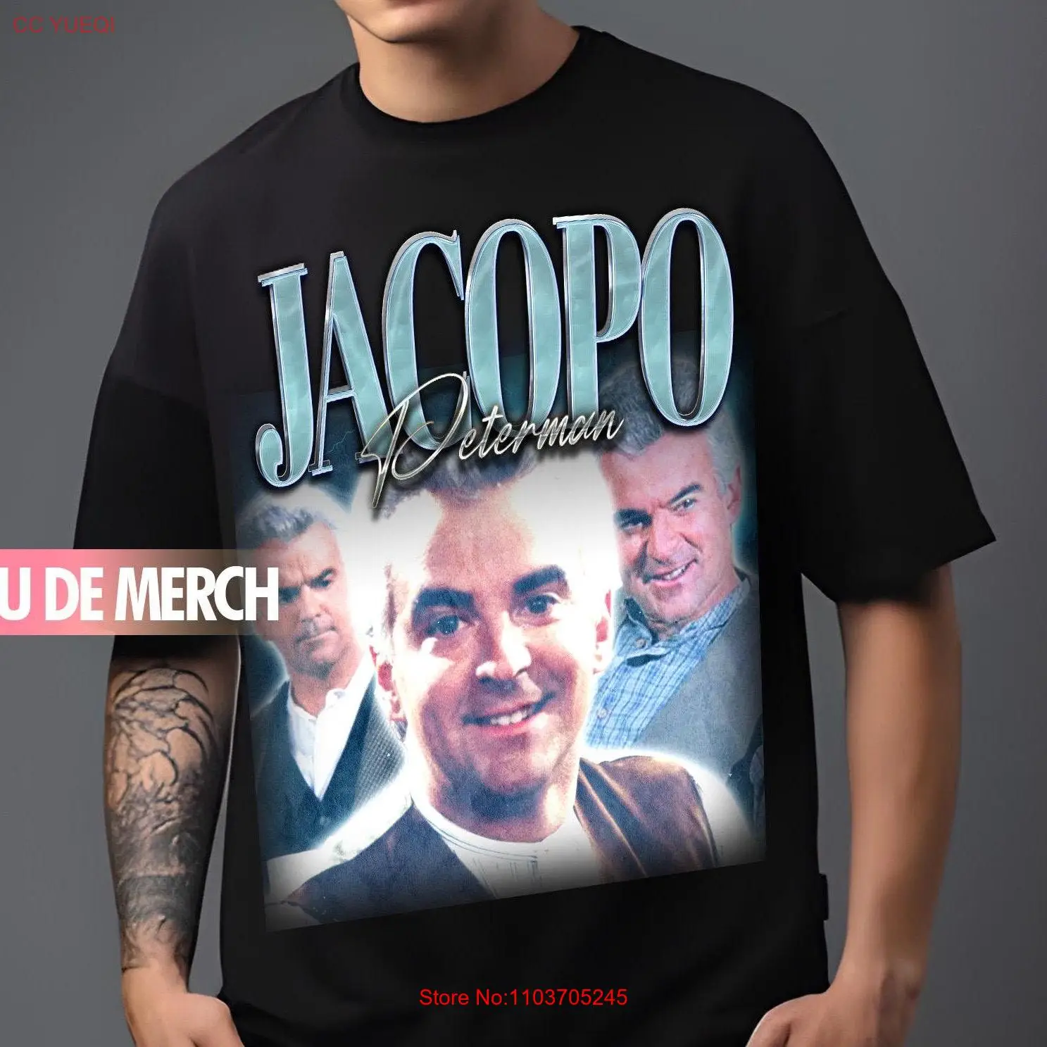 Винтажная футболка JACOPO PETERMAN TEES 90-х годов Tribute Merch Fans с длинными или короткими