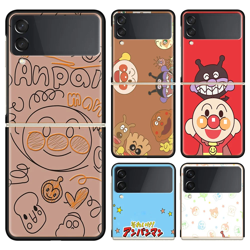 

Модный чехол для телефона Anpanman для Samsung Galaxy Z Flip 3 Flip 4 5G, черный чехол, жесткий поликарбонатный роскошный чехол с откидной крышкой, Модный чехо...