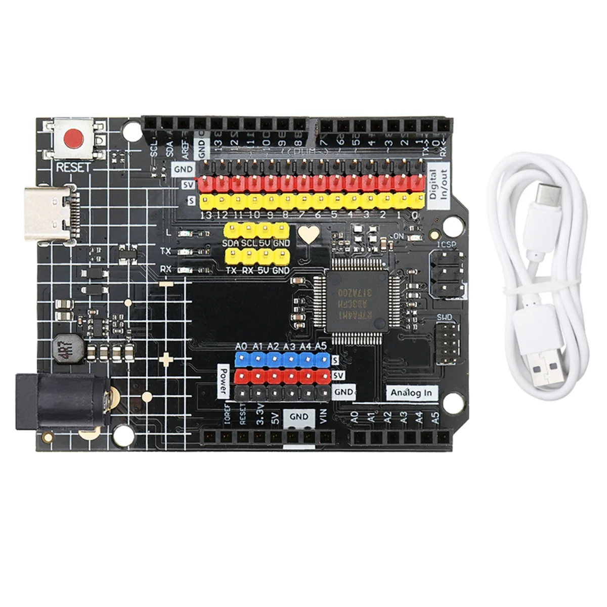 Фото Плата разработки R4 Minima USB-модуль TYPE-C, совместимый с контроллером обучения программирования Arduino №1