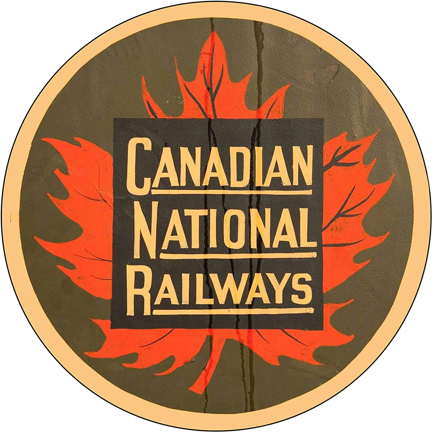 

Gas Sign Vintage Metal Signs Round Metal Tin Sign for Garage and Home Diameter – Canadian National Railways