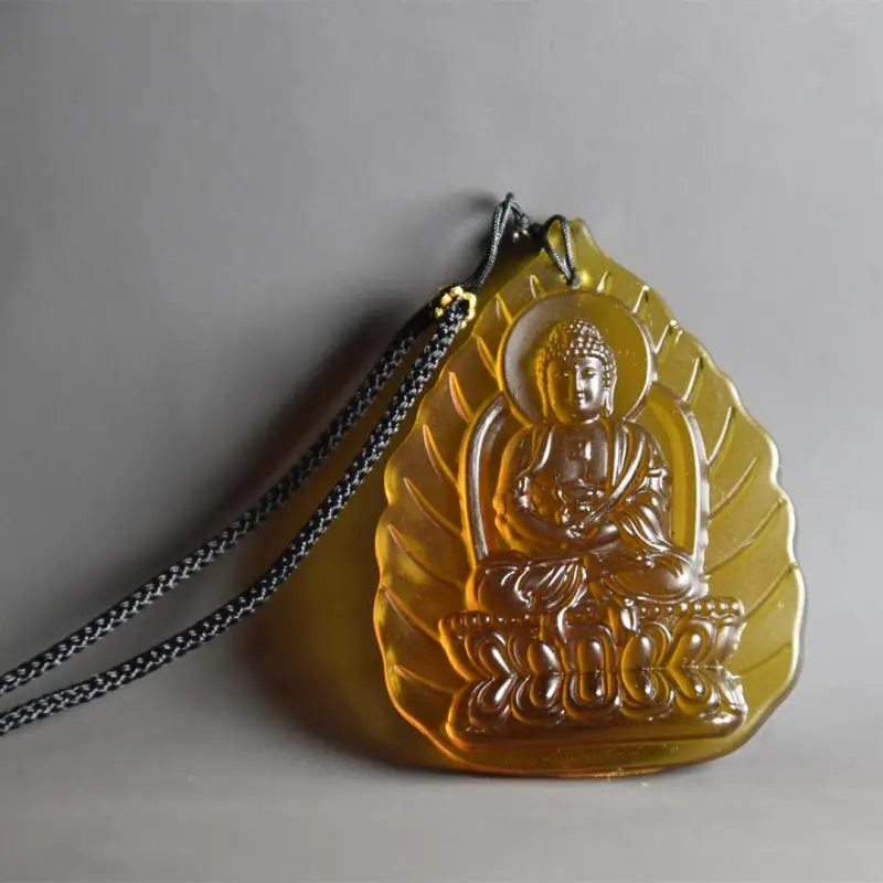 

Hongshan Culture Antique Glass Meteorite Buddha Statue Pendant Carved Statues Collection Home Decor Decoration