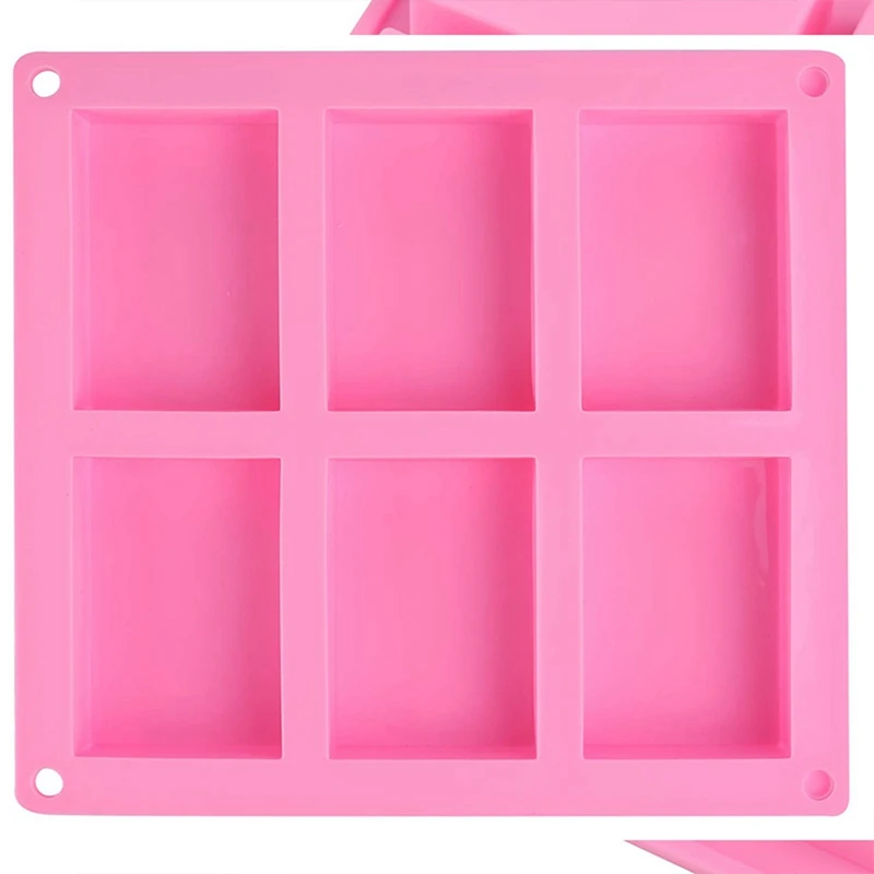 

16 Pack Silicone Soap Molds - 6 Cavity Rectangle DIY Soap Molds For Cake, Cupcake, Muffin, Coffee Cake, Pudding And Soap