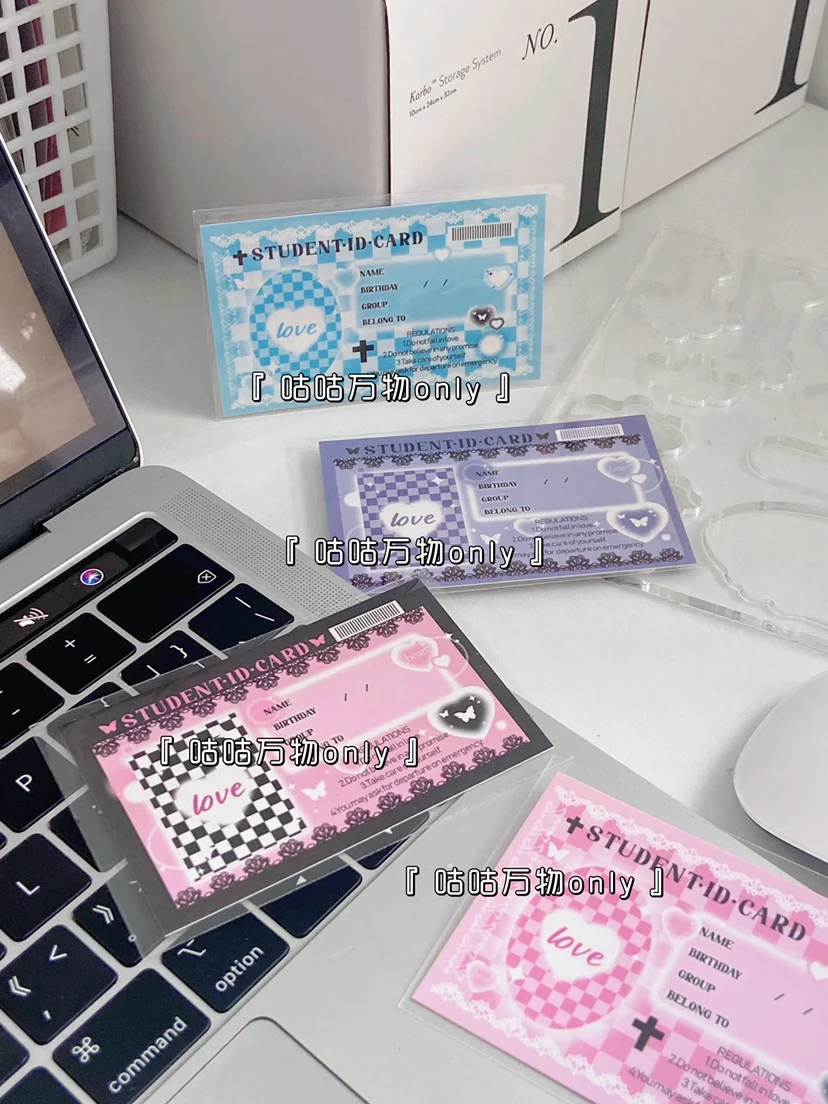 

4pcs Student Id Card Decorative Sticker Card Photocard Diy Photo Decorative Id Card
