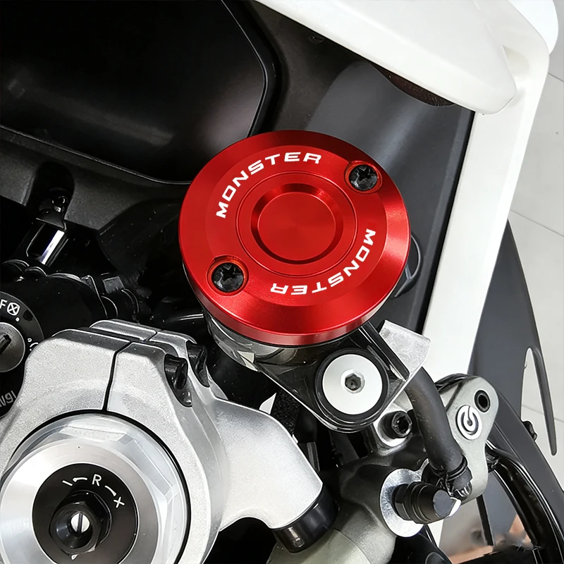 Фото Крышка бачка тормозной жидкости CNC для Ducati Monster 950 1100 S/EVO 1200 S/R 749 848 996 (передний тормоз, сцепление, задний тормоз) №2