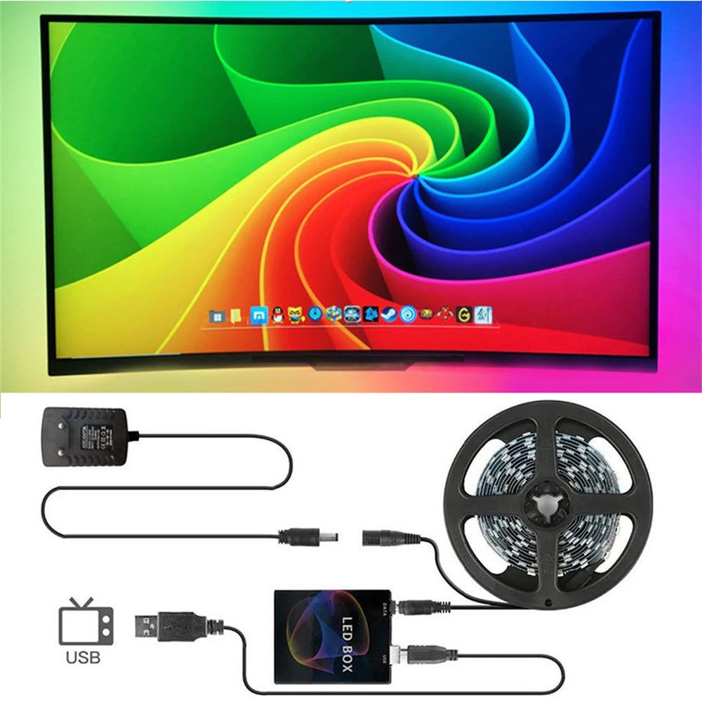 Светодиодная лента WS2812B для монитора компьютера сделай сам доступная LED полоска